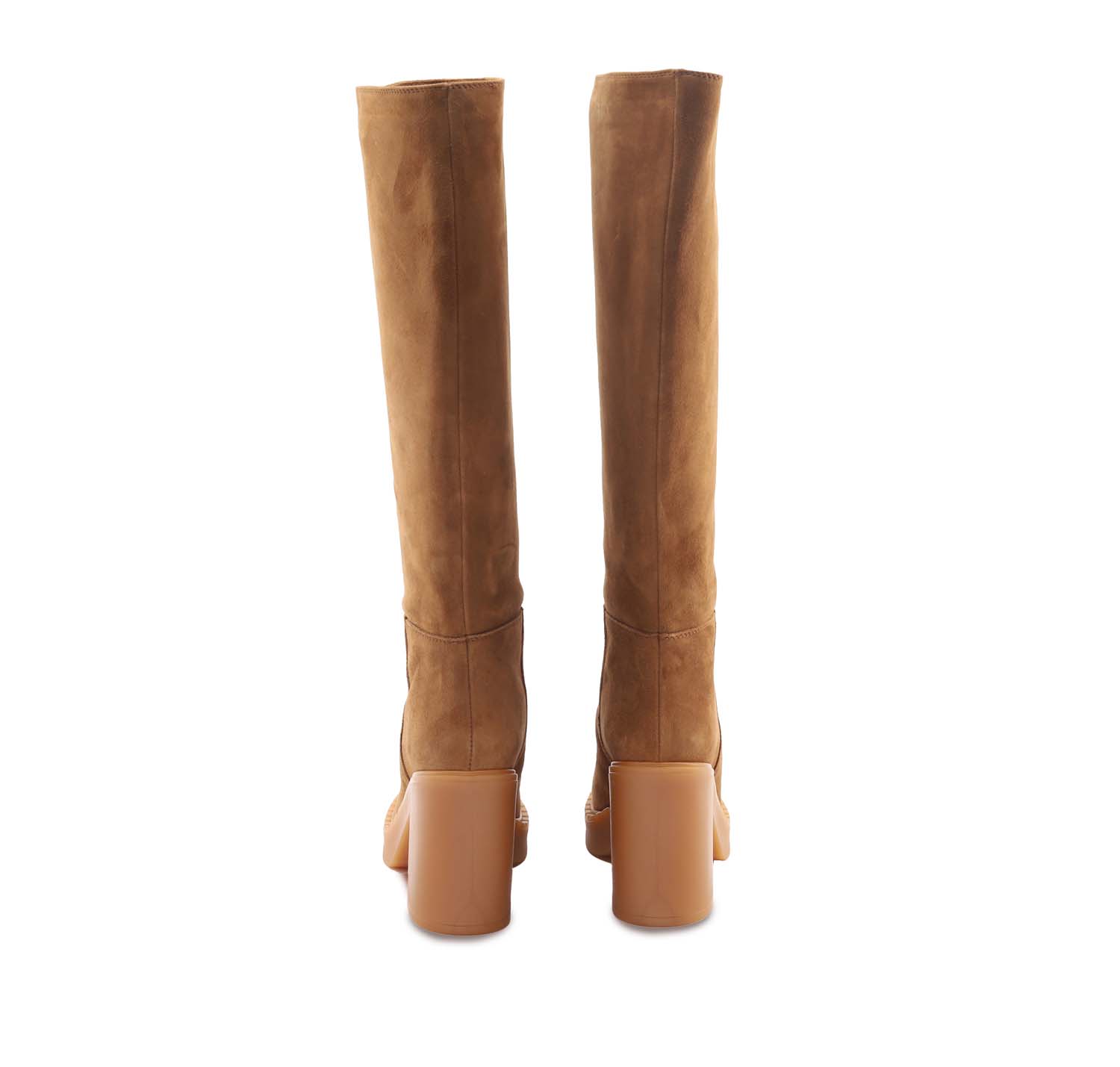 Club Style Stivale Tacco Largo Camoscio Nocciola